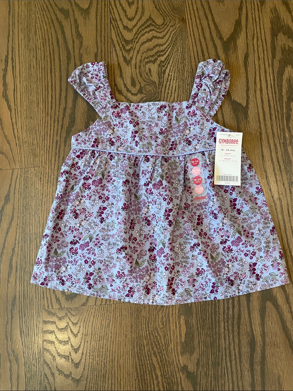 Gymboree Lavender Floral Ruffle Strap Top in Purple and Pink, Girls 18-24 Months